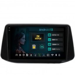 Navigatie 2K Hyundai I30 (2017-2022) 8GB RAM Android 13 Octacore Slot Sim 4G DSP GPS Wi-FI Carplay Android Auto USB Bluetooth Waze Touchscreen 9.5 Inch
