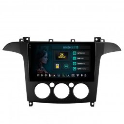 Navigatie 2K Ford S-MAX (2006-2015) Clima Manuala 8GB RAM Android 13 Octacore Slot Sim 4G DSP GPS Wi-FI Carplay Android Auto USB Bluetooth Waze Touchscreen 9.5 Inch