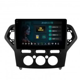 Navigatie 2K Ford Mondeo (2007-2010) Clima Manuala 8GB RAM Android 13 Octacore Slot Sim 4G DSP GPS Wi-FI Carplay Android Auto USB Bluetooth Waze Touchscreen 9.5 Inch