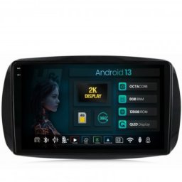 Navigatie 2K Smart For Two (2016-Prezent) 8GB RAM Android 13 Octacore Slot Sim 4G DSP GPS Wi-FI Carplay Android Auto USB Bluetooth Waze Touchscreen 9.5 Inch
