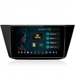 Navigatie 2K Volkswagen Tiguan (2016+) 8GB RAM Android 13 Octacore Slot Sim 4G DSP GPS Wi-FI Carplay Android Auto USB Bluetooth Waze Touchscreen 10.36 Inch