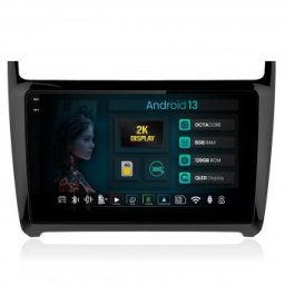Navigatie 2K Volkswagen Polo (2014+) 8GB RAM Android 13 Octacore Slot Sim 4G DSP GPS Wi-FI Carplay Android Auto USB Bluetooth Waze Touchscreen 9.5 Inch