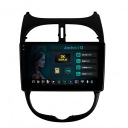 Navigatie 2K Peugeot 206 (1998-2012) 8GB RAM Android 13 Octacore Slot Sim 4G DSP GPS Wi-FI Carplay Android Auto USB Bluetooth Waze Touchscreen 9.5 Inch