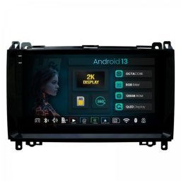 Navigatie 2K Mercedes Sprinter (2006-2018) Viano Vito W639 (2003-2014) A W169 / B W245 (2004-2012) Vw Crafter (2006-2017) 8GB RAM Android 13 Octacore Slot Sim 4G DSP GPS Wi-FI Carplay Android Auto USB Bluetooth Waze