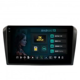 Navigatie 2K Mazda 3 (2003-2009) 8GB RAM Android 13 Octacore Slot Sim 4G DSP GPS Wi-FI Carplay Android Auto USB Bluetooth Waze Touchscreen 9.5 Inch
