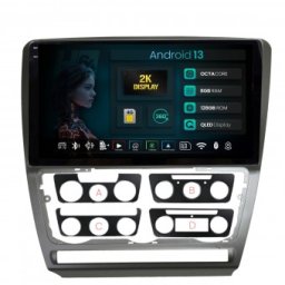 Navigatie 2K Skoda Octavia 2 8GB RAM Android 13 Octacore Slot Sim 4G DSP GPS Wi-FI Carplay Android Auto USB Bluetooth Waze Touchscreen 10.36 Inch