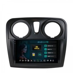 Navigatie 2K Dacia Logan II / Sandero II (2012-2020) 8GB RAM Android 13 Octacore Slot Sim 4G DSP GPS Wi-FI Carplay Android Auto USB Bluetooth Waze Touchscreen 9.5 Inch