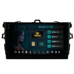 Navigatie 2K Toyota Corolla (2007-2013) 8GB RAM Android 13 Octacore Slot Sim 4G DSP GPS Wi-FI Carplay Android Auto USB Bluetooth Waze Touchscreen 9.5 Inch