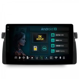 Navigatie 2K BMW Seria 3 E46 (1998-2005) 8GB RAM Android 13 Octacore Slot Sim 4G DSP GPS Wi-FI Carplay Android Auto USB Bluetooth Waze Touchscreen 9.5 Inch