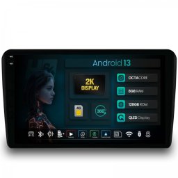 Navigatie 2K Audi A3 S3 RS3 (2003-2013) 8GB RAM Android 13 Octacore Slot Sim 4G DSP GPS Wi-FI Carplay Android Auto USB Bluetooth Waze Touchscreen 9.5 Inch