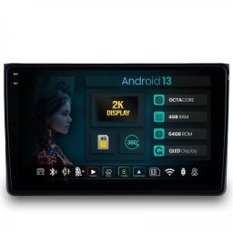 Navigatie 2K Audi A4 (B6 B7 2000-2008) Seat Exeo (2008-2013) 4GB RAM Android 13 Octacore Slot Sim 4G DSP GPS Wi-FI Carplay Android Auto USB Bluetooth Waze Touchscreen 9.5 Inch
