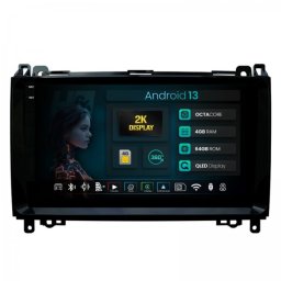Navigatie 2K Mercedes Sprinter (2006-2018) Viano Vito W639 (2003-2014) A W169 / B W245 (2004-2012) Vw Crafter (2006-2017) 4GB RAM Android 13 Octacore Slot Sim 4G DSP GPS Wi-FI Carplay Android Auto USB Bluetooth Waze