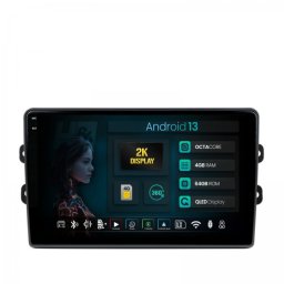 Navigatie 2K Dacia Dokker / Lodgy / Logan / Sandero (2012-2022) 4GB RAM Android 13 Octacore Slot Sim 4G DSP GPS Wi-FI Carplay Android Auto USB Bluetooth Waze Touchscreen 9.5 Inch