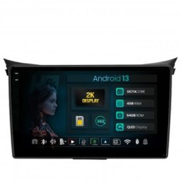 Navigatie 2K Hyundai I30 (2012-2016) 4GB RAM Android 13 Octacore Slot Sim 4G DSP GPS Wi-FI Carplay Android Auto USB Bluetooth Waze Touchscreen 9.5 Inch