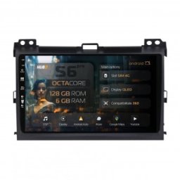 Navigatie Toyota Prado J120 (2002 - 2010) 6GB RAM Android 13 Octacore Slot Sim 4G DSP GPS Wi-FI Carplay Android Auto USB Bluetooth Waze Touchscreen 9 Inch