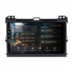 Navigatie Toyota Prado J120 (2002 - 2010) 8GB RAM Android 13 Octacore Slot Sim 4G DSP GPS Wi-FI Carplay Android Auto USB Bluetooth Waze Touchscreen 9 Inch