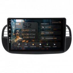 Navigatie Fiat 500 2007-2014 2GB RAM Android 13 GPS Wi-FI Carplay Android Auto USB Bluetooth Radio Waze Touchscreen 9 inch