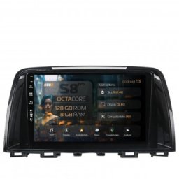 Navigatie Mazda 6 (2013-2015) 8GB RAM Android 13 Octacore Slot Sim 4G DSP GPS Wi-FI Carplay Android Auto USB Bluetooth Waze Touchscreen 9 Inch