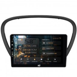 Navigatie Peugeot 607 (2004-2011) 8GB RAM Android 13 Octacore Slot Sim 4G DSP GPS Wi-FI Carplay Android Auto USB Bluetooth Waze Touchscreen 9 Inch