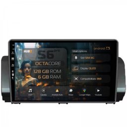 Navigatie Dacia Sandero III / Logan III (2021-2026) 6GB RAM Android 13 Octacore Slot Sim 4G DSP GPS Wi-FI Carplay Android Auto USB Bluetooth Waze Touchscreen 10.1 Inch