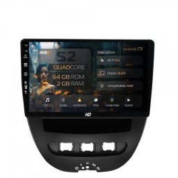 Navigatie Toyota AYGO / Citroen C1 (2005-2014) 2GB RAM Android 13 GPS Wi-FI Carplay Android Auto USB Bluetooth Radio Waze Touchscreen 10.1 inch