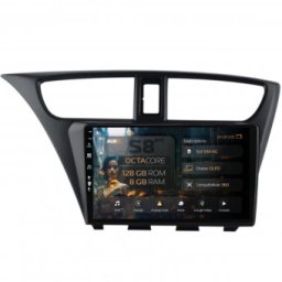 Navigatie Honda Civic Hatchback (2012-2015) 8GB RAM Android 13 Octacore Slot Sim 4G DSP GPS Wi-FI Carplay Android Auto USB Bluetooth Waze Touchscreen 9 Inch