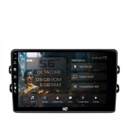 Navigatie Dacia Dokker / Lodgy / Logan / Sandero /Spring / Renault Captur 6GB RAM Android 13 Octacore Slot Sim 4G DSP GPS Wi-FI Carplay Android Auto USB Bluetooth Waze Touchscreen 9 Inch