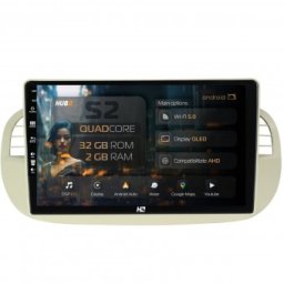 Navigatie Fiat 500 2007-2014 2GB RAM Android 13 GPS Wi-FI Carplay Android Auto USB Bluetooth Radio Waze Touchscreen 9 inch