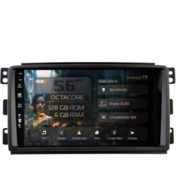Navigatie Smart For Two (2007-2010) 6GB RAM Android 13 Octacore Slot Sim 4G DSP GPS Wi-FI Carplay Android Auto USB Bluetooth Waze Touchscreen 9 Inch