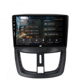 Navigatie Peugeot 207 (2006-2015) 6GB RAM Android 13 Octacore Slot Sim 4G DSP GPS Wi-FI Carplay Android Auto USB Bluetooth Waze Touchscreen 9 Inch