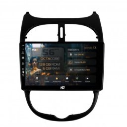 Navigatie Peugeot 206 (1998-2012) 6GB RAM Android 13 Octacore Slot Sim 4G DSP GPS Wi-FI Carplay Android Auto USB Bluetooth Waze Touchscreen 9 Inch