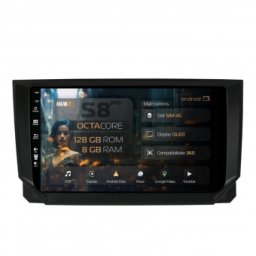 Navigatie Seat Ibiza (2017+) 8GB RAM Android 13 Octacore Slot Sim 4G DSP GPS Wi-FI Carplay Android Auto USB Bluetooth Waze Touchscreen 9 Inch
