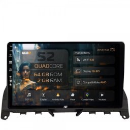 Navigatie Mercedes Benz Clasa C W204 (2006-2012) 2GB RAM Android 13 GPS Wi-FI Carplay Android Auto USB Bluetooth Radio Waze Touchscreen 9 inch