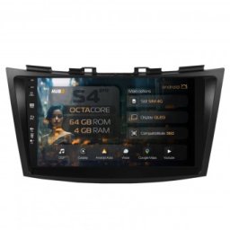 Navigatie Suzuki Swift (2011-2017) 4GB RAM Android 13 Octacore Slot Sim 4G DSP GPS Wi-FI Carplay Android Auto USB Bluetooth Waze Touchscreen 9 inch