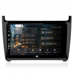 Navigatie Volkswagen Polo (2014+) 8GB RAM Android 13 Octacore Slot Sim 4G DSP GPS Wi-FI Carplay Android Auto USB Bluetooth Waze Touchscreen 9 Inch