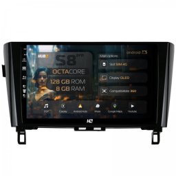 Navigatie Nissan Qashqai J11 /Nissan X-Trail T32 (2013+) 8GB RAM Android 13 Octacore Slot Sim 4G DSP GPS Wi-FI Carplay Android Auto USB Bluetooth Waze Touchscreen 10.1 Inch
