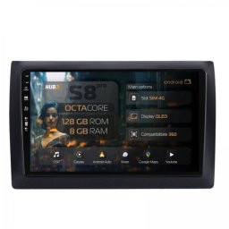 Navigatie Fiat Stilo 2001-2010 8GB RAM Android 13 Octacore Slot Sim 4G DSP GPS Wi-FI Carplay Android Auto USB Bluetooth Waze Touchscreen 9 Inch