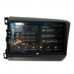 Navigatie Honda Civic (2012-2015) 8GB RAM Android 13 Octacore Slot Sim 4G DSP GPS Wi-FI Carplay Android Auto USB Bluetooth Waze Touchscreen 9 Inch