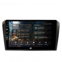 Navigatie Mazda 3 (2003-2009) 6GB RAM Android 13 Octacore Slot Sim 4G DSP GPS Wi-FI Carplay Android Auto USB Bluetooth Waze Touchscreen 9 Inch