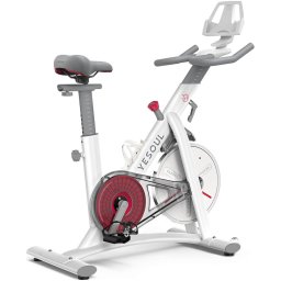 Bicicleta spinning smart Yesoul S3, rezistenta magnetica, bluetooth, greutate maxima utilizator 120 kg, alb