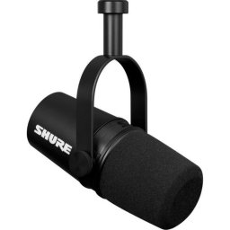 Microfon dinamic, Shure, 55 dB/mW, 20 Hz, USB-C, Negru
