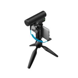 Kit mobil Sennheiser MKE 400 - microfon cu condensator, supercardioid, cu filtru low-pass si trepied Manfrotto, Negru