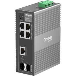 Switch TP-LINK Omada IES206G, 6 porturi Gigabit total, 4 porturi RJ45 de 10/100/1000 Mbps, 2 porturi SFP uplink, Management L2
