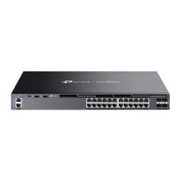 Switch TP-LINK Omada SG6428X, 24 de porturi Gigabit RJ45,i 4 sloturi SFP+ 10 Gbps, Management L3