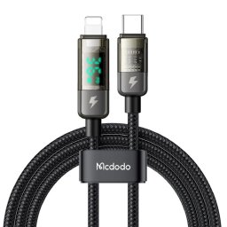 CA-3600 USB Type-C/Lightning Display Auto Power Off, Fast Charging 1.2m 36W Negru