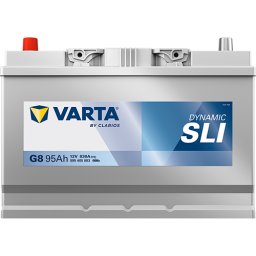 VARTA DYNAMIC SLI 95 Ah borne inverse Curent descarcare: 830 A Dimensiuni (L*l*i): 306 * 173 * 225 MM Fixare: B01 Tip terminal: 1 !!Valoare acumulator uzat 46,73 RON + TVA!!
