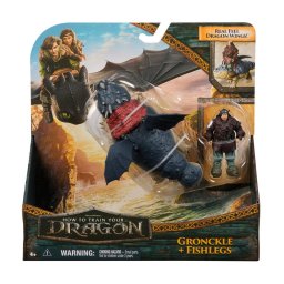 Dreamworks Dragons World of Berk - How to Train Your Dragon set 2 figurine Viking & Dragon Assortment, Fishlegs & Gronckle, Multicolor, 4 ani+