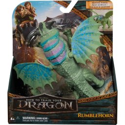 How to Train Your Dragon – Figurina Rumblehorn bazată pe filmul "How To Train Your Dragon 2025", Verde, 4 ani+