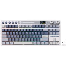 Tastatura RK-M87 Beige Switch RGB LED USB/USB Wireless/Bluetooth Ocean Blue