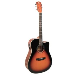 Chitara electro-acustica VEAG1 CE VS, 6 corzi, Maro/Negru